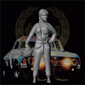FIGURA FEMENINA PILOTO DE PIE AÑOS 60´s y 70´s