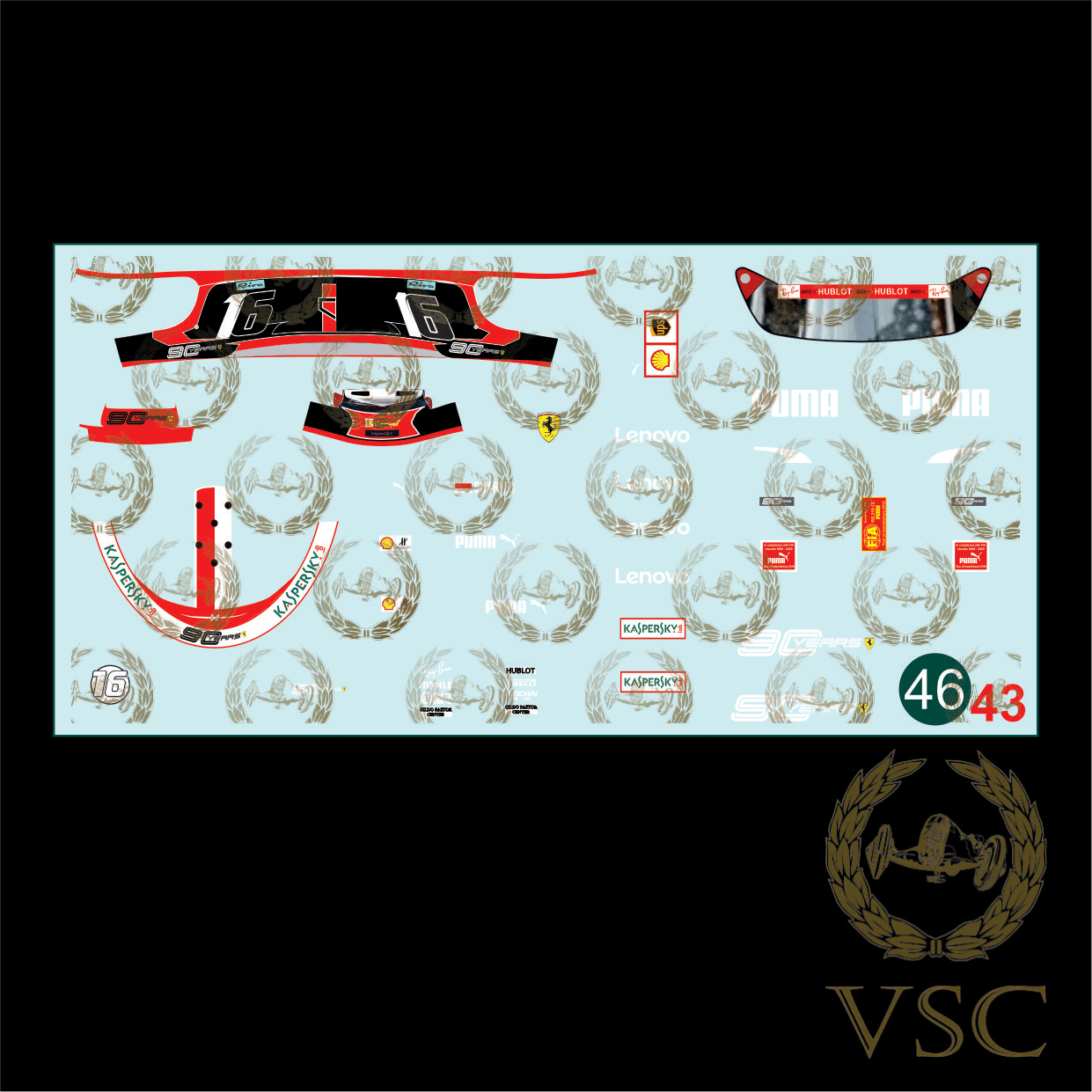 LECLERC , Charles -Ferrari 2019 - 90 years - Calca N°46